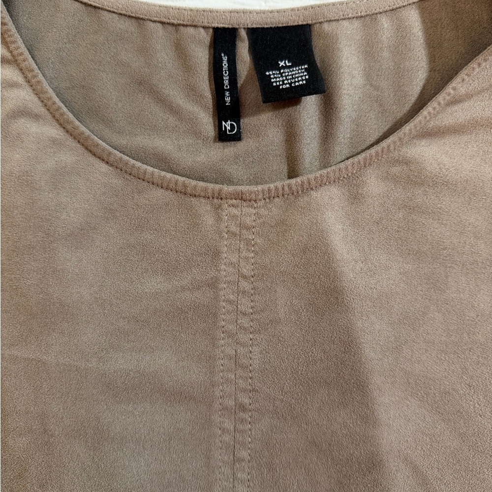 New Directions Suede Top tan size XL - Picture 5 of 10